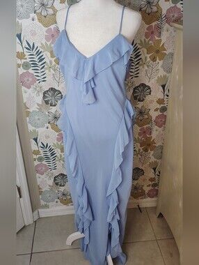 Forever 21 Light Blue Ruffled Maxi Dress